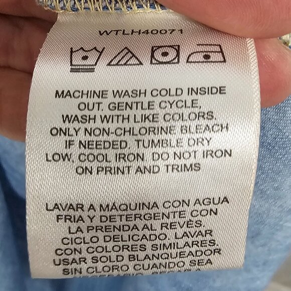 Wrangler Blue tunic button Up blouse Western Boho Casual M - Picture 11 of 12